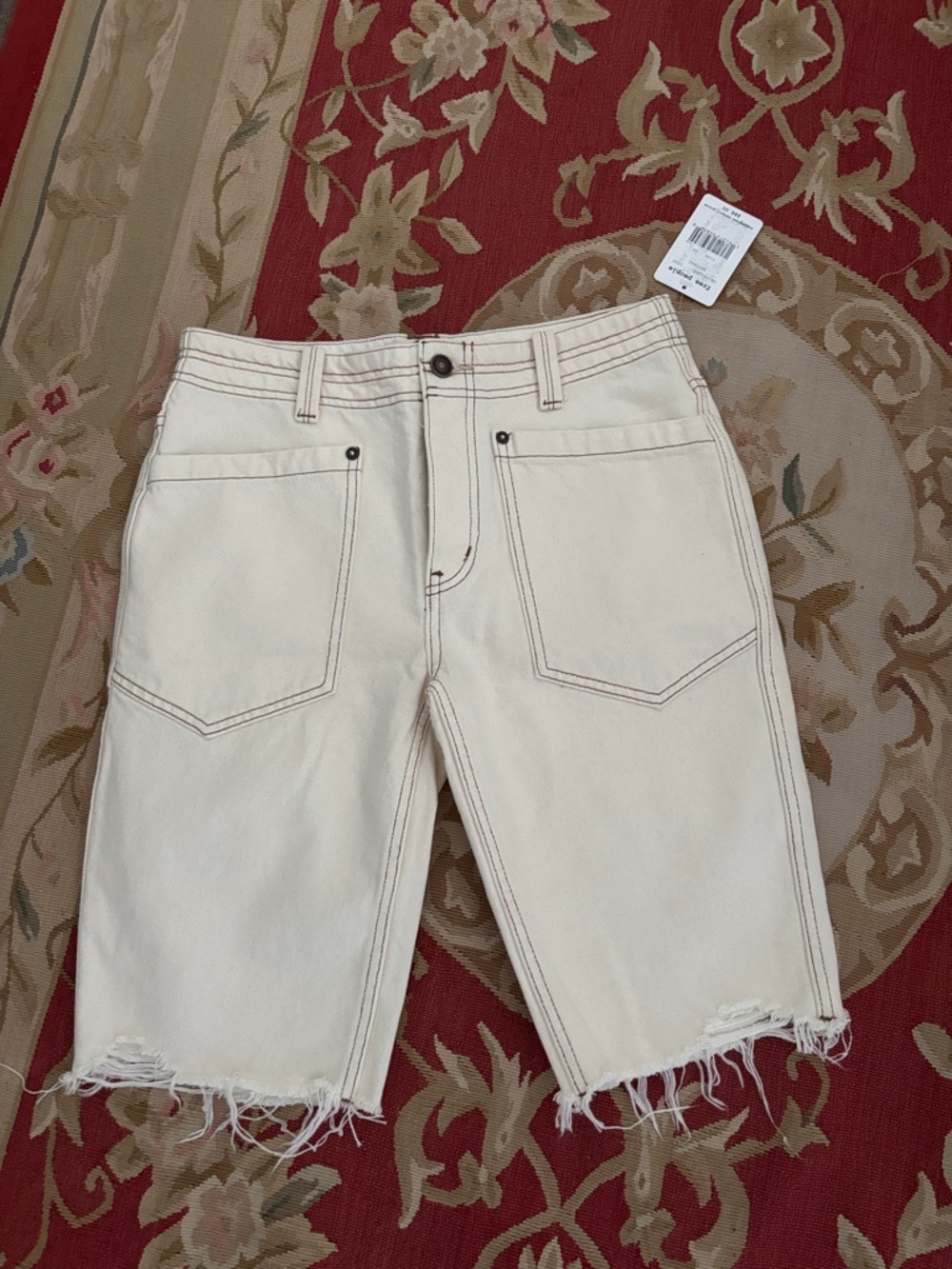Free People NWT Natural Raw-Hem Denim Shorts